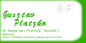 gusztav platzko business card